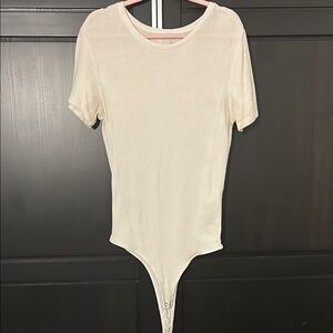 Cream Ribbed Bodysuit